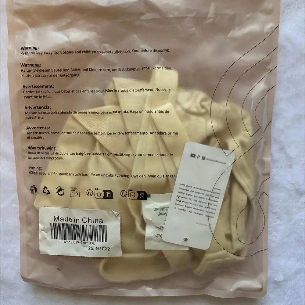 NWT Feelingirl Womens XXL Pale Yellow Comfort Sports Bra Bralette Nylon Stretch